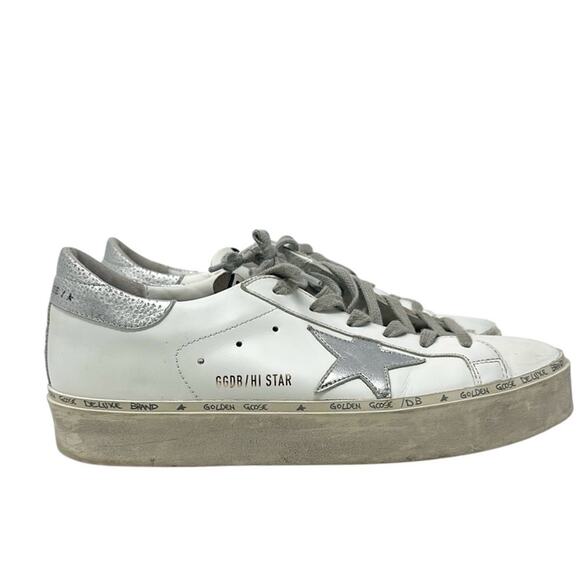 Golden Goose Hi Star Leather Sneakers White Size 40 - Picture 2 of 12